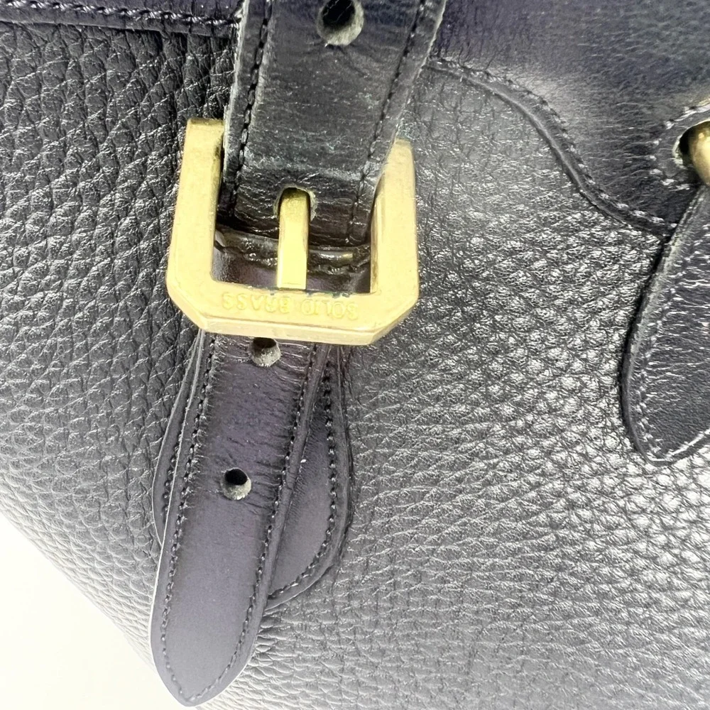 VTG Dooney & Bourke‎ East/West Bucket Tote Handbag Leather Navy MADE IN USA Bag